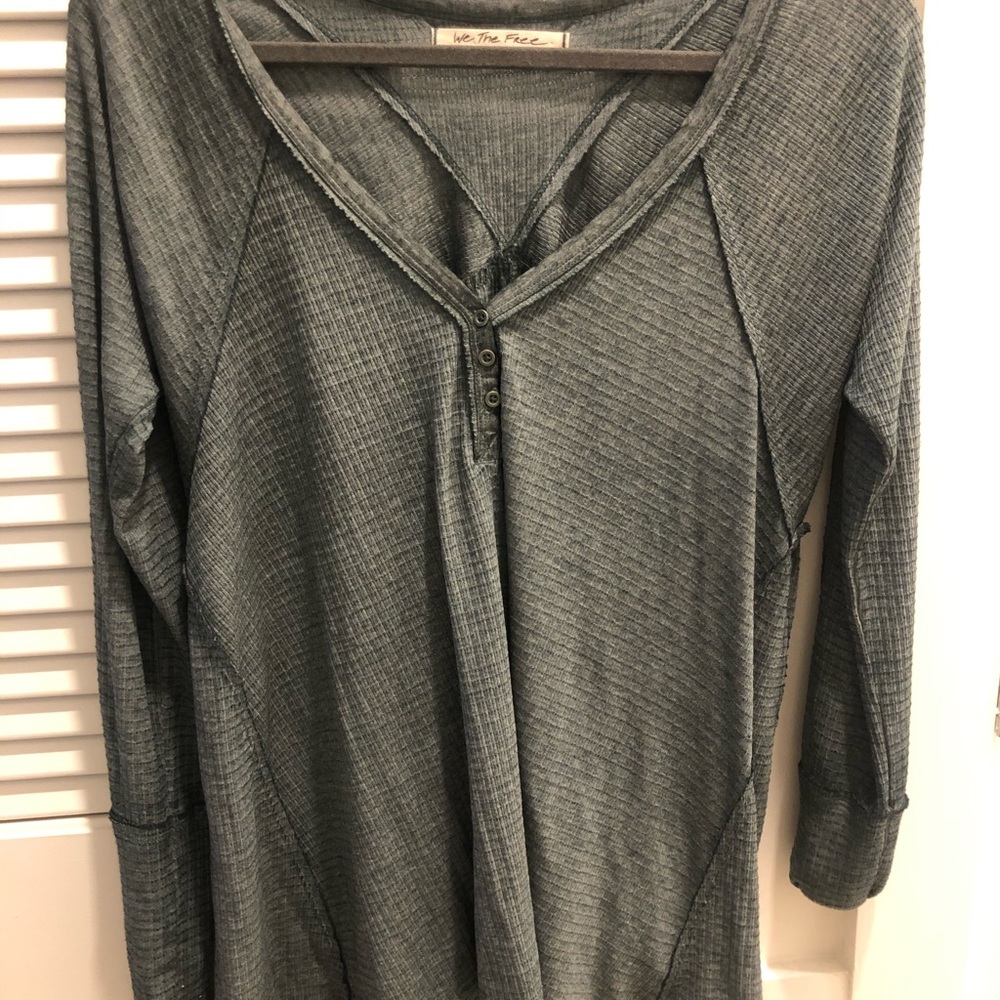 Free people green long sleeve
